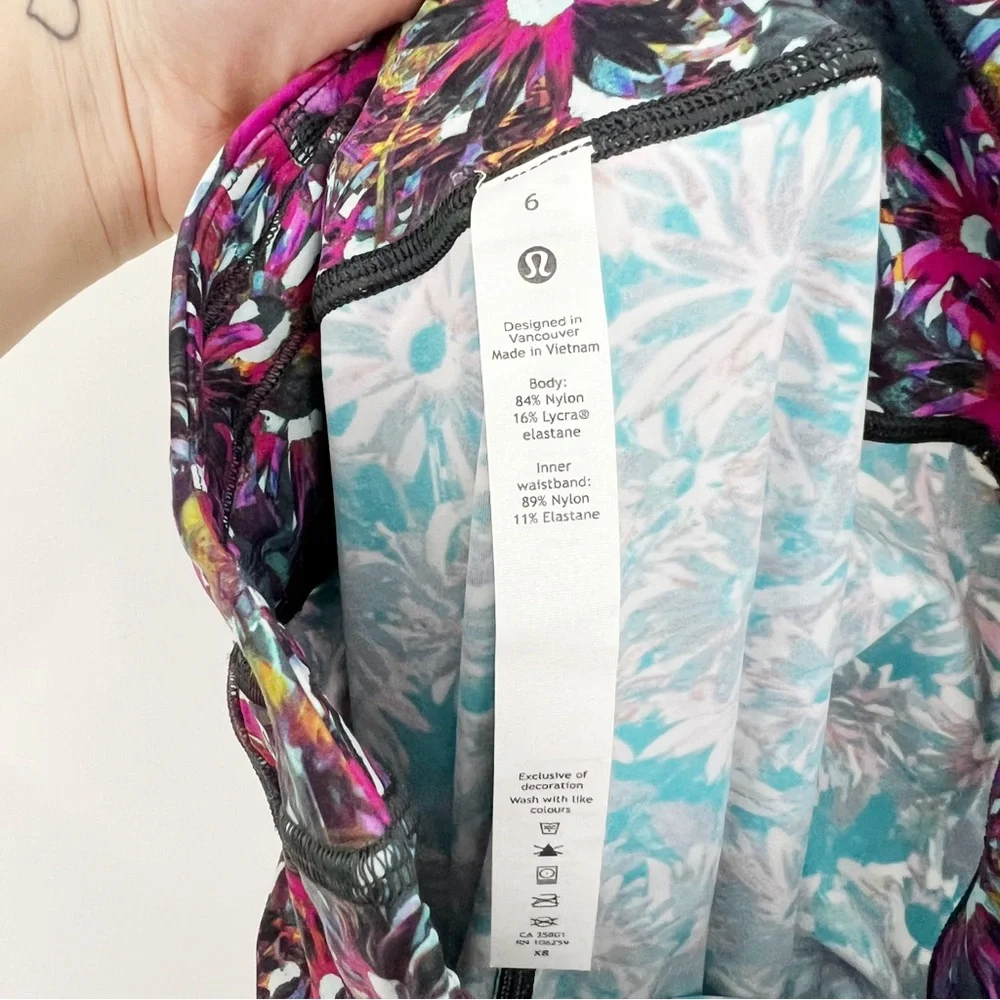 Lululemon Base Pace High Rise High Rise Running Tight in Floral Electric Size 6